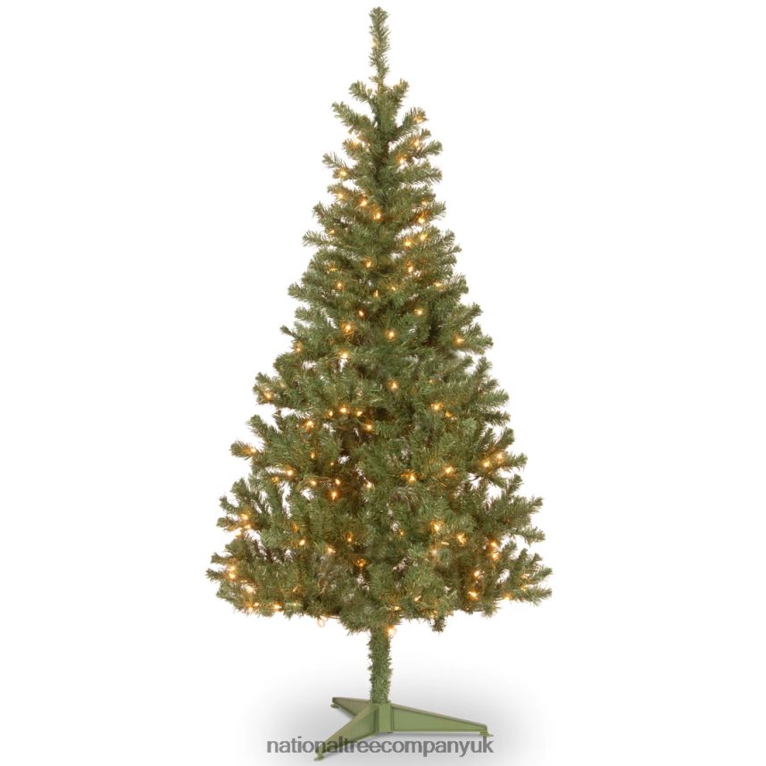 Trees | National Tree Company Pre-Lit Artificial Full Christmas Tree Green Canadian Fir Grande White Lights Includes Stand 6 Feet F2L4F150